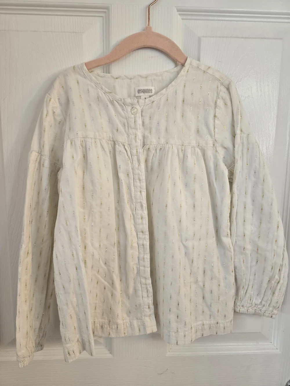 Gymboree Cream Button-Front Peasant Blouse